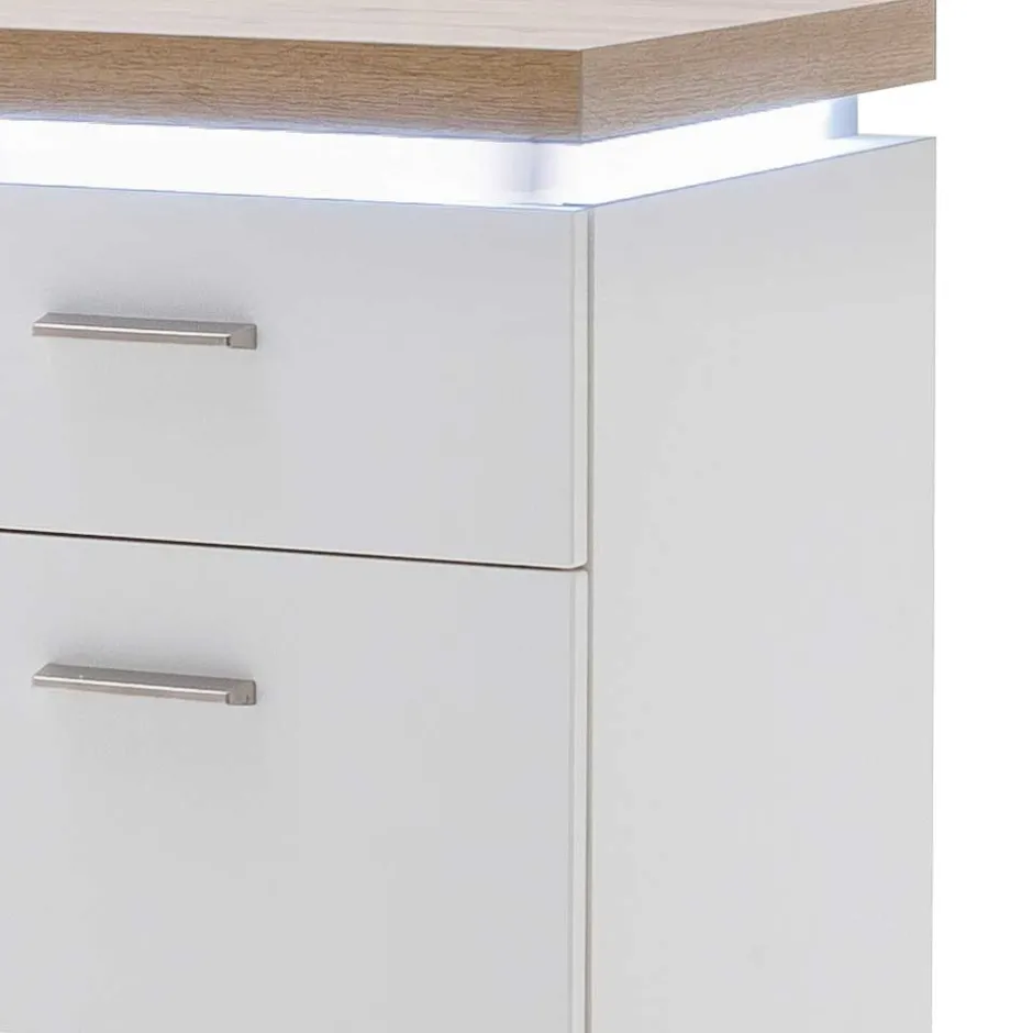 42x98x44 Wohnzimmer Hochkommode mit LED - Nusenia^Wohnen Outlet