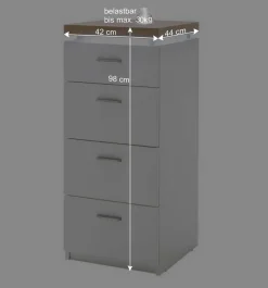 42x98x44 Wohnzimmer Hochkommode mit LED - Nusenia^Wohnen Outlet