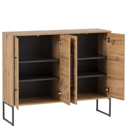 Wohnen 112x94x33 Wohnzimmer Kommode mit vier Türen - Swurta