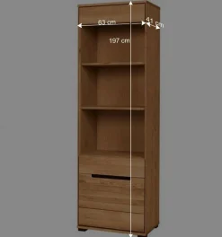 Wohnen 63x197x41 Wohnzimmer Regal mit 3 Fächern & Tür - Sennya