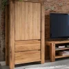 79x155x45 Wohnzimmer Schrank aus Eiche Massivholz - Tailuv^Wohnen Discount