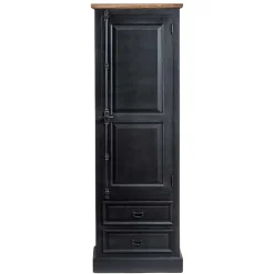 Wohnen 61x180x42 Wohnzimmer Schrank in Schwarz & Teak - Niovan