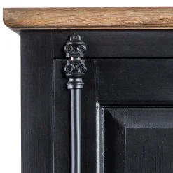 Wohnen 61x180x42 Wohnzimmer Schrank in Schwarz & Teak - Niovan