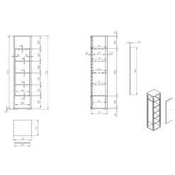 40x178x37 Wohnzimmer Schrank in Grau & Anthrazit - Ridona I^Wohnen Online