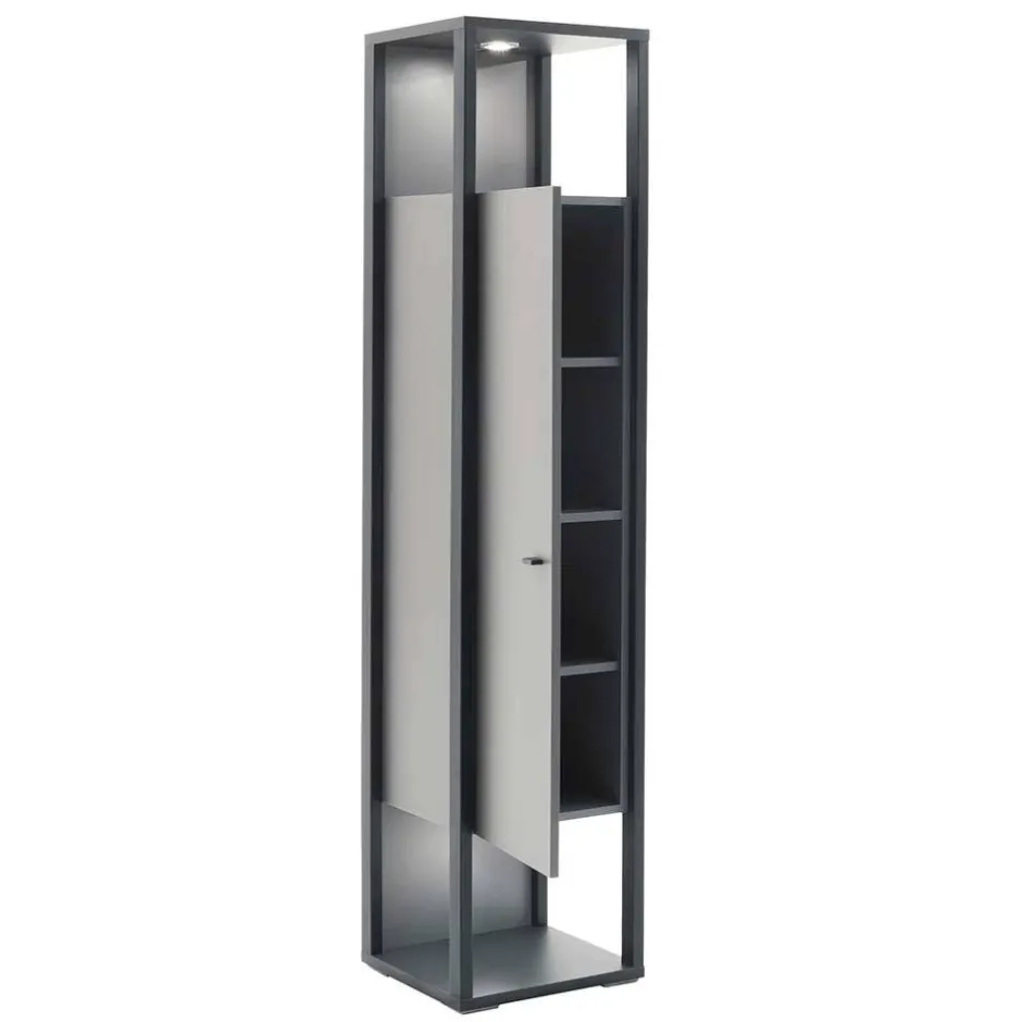 40x178x37 Wohnzimmer Schrank in Grau & Anthrazit - Ridona I^Wohnen Online