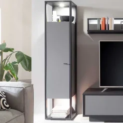 40x178x37 Wohnzimmer Schrank in Grau & Anthrazit - Ridona I^Wohnen Online