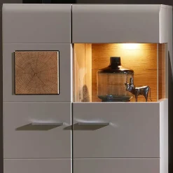 Wohnen 80x139x37 Wohnzimmer Schrank mit Glas Einsatz - Fraguca