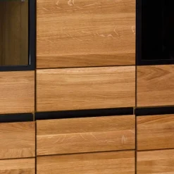 162x148x42 Wohnzimmer Schrank mit Glas Einsätzen - Sennya I^Wohnen New