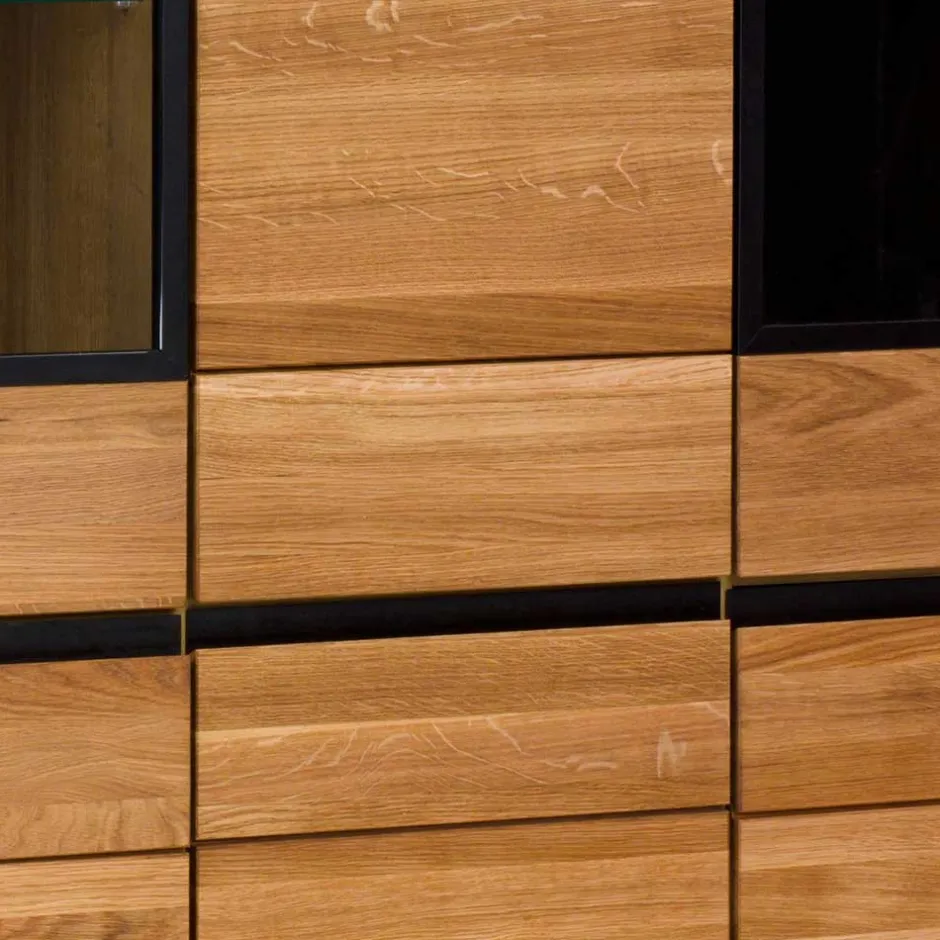 162x148x42 Wohnzimmer Schrank mit Glas Einsätzen - Sennya I^Wohnen New