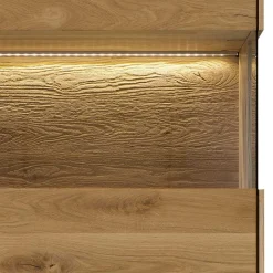 63x208x44 Wohnzimmer Vitrine aus Wildeiche massiv - Obinson^Wohnen