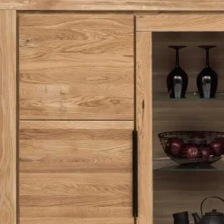 Wohnen 160x141x40 Wohnzimmerschrank mit Glaseinsatz - Nelenia