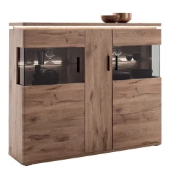 150x124x38 Wohnzimmerschrank mit Glas modern - Bekunion^Wohnen New