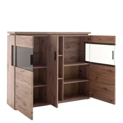 150x124x38 Wohnzimmerschrank mit Glas modern - Bekunion^Wohnen New