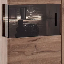 150x124x38 Wohnzimmerschrank mit Glas modern - Bekunion^Wohnen New