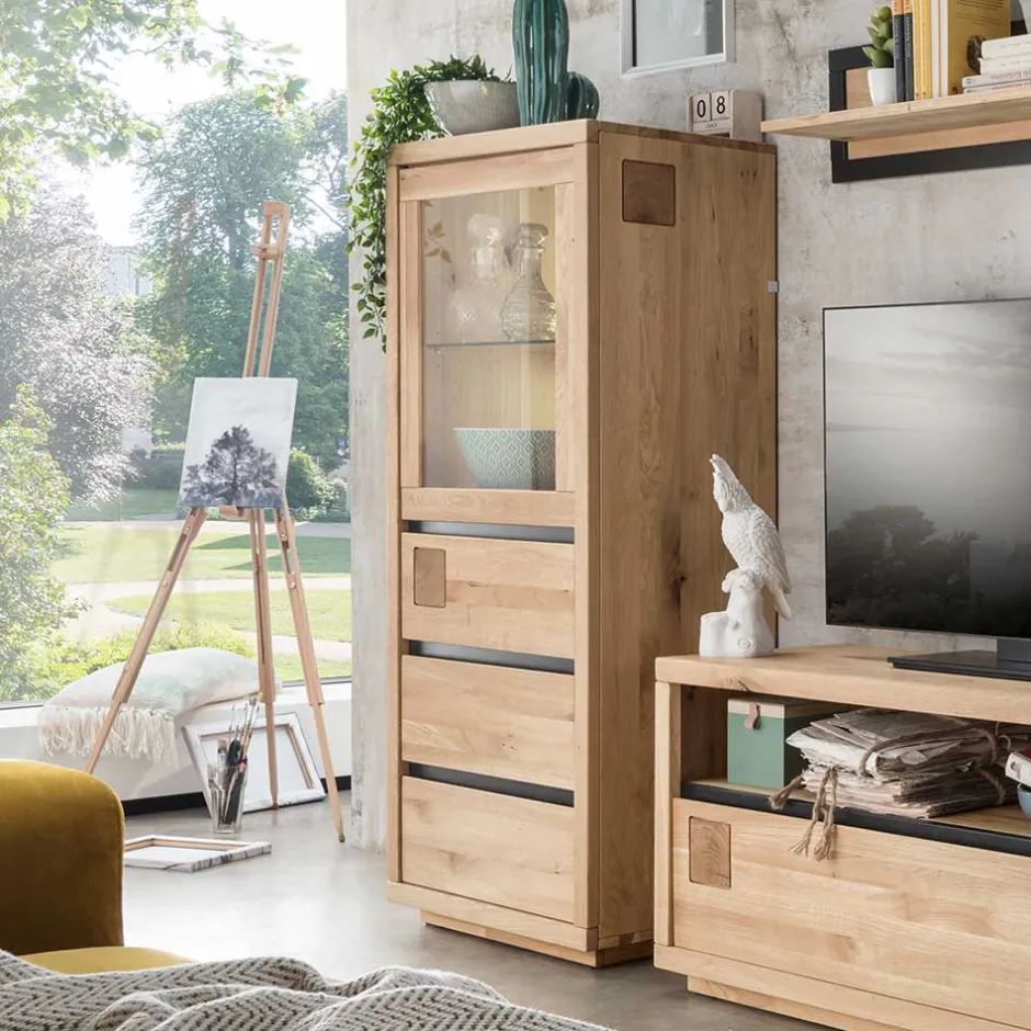 65x148x40 Wohnzimmerschrank mit Glastür - Embleys^Wohnen Clearance