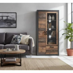 97x201x40 Wohnzimmerschrank mit Glastür - Timuras^Wohnen Best