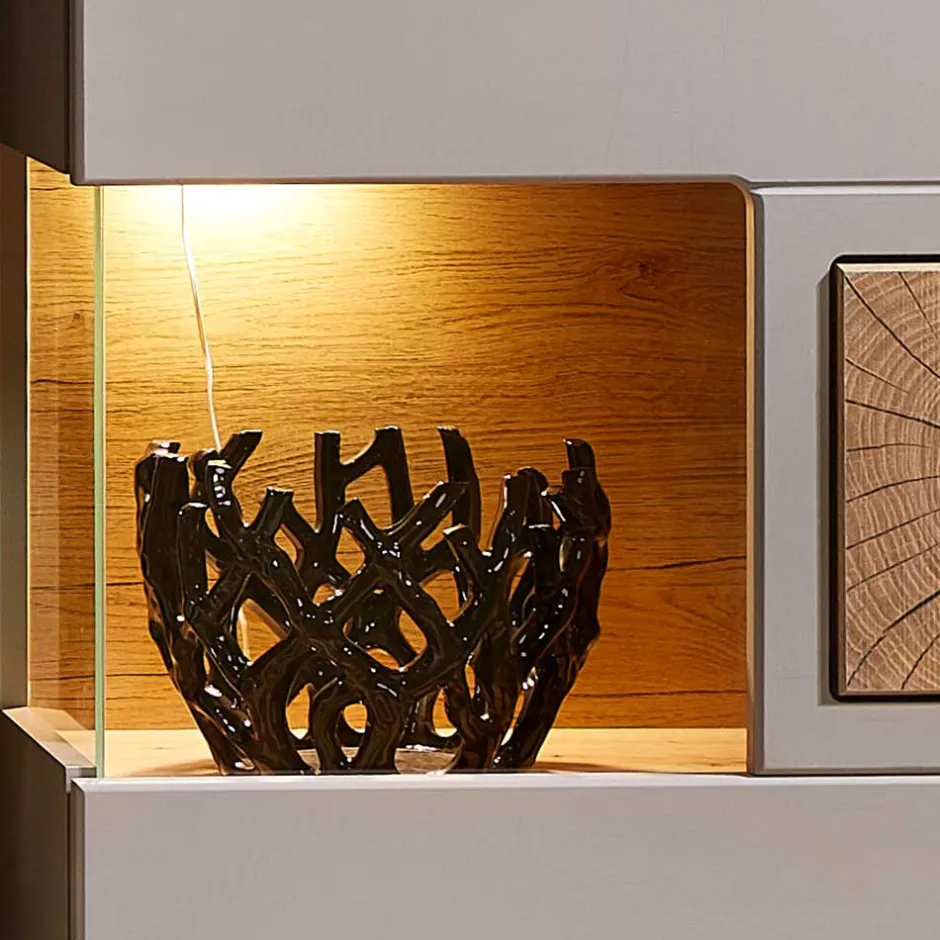 65x205x37 Wohnzimmerschrank mit Glaseinsätzen - Fraguca I^Wohnen Hot