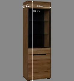 63x197x42 Wohnzimmervitrine 2-türig - Sennya^Wohnen Outlet