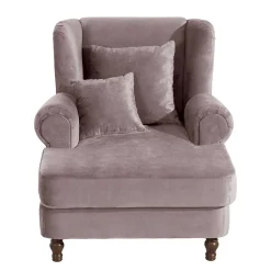 Wohnen XXL Ohrenbackensessel in Rosa Samtvelours - Scolari