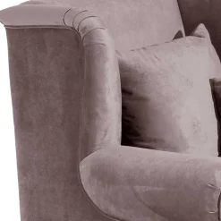 Wohnen XXL Ohrenbackensessel in Rosa Samtvelours - Scolari