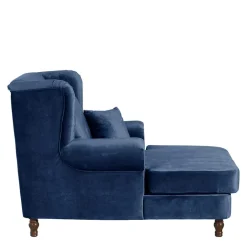 Wohnen XXL Sessel in Dunkelblau Samtvelours - Louam