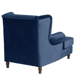 Wohnen XXL Sessel in Dunkelblau Samtvelours - Louam