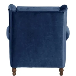 Wohnen XXL Sessel in Dunkelblau Samtvelours - Louam