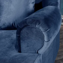 Wohnen XXL Sessel in Dunkelblau Samtvelours - Louam
