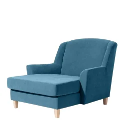 Wohnen XXL Sessel in Petrol Blau & Buche Natur - Mexica