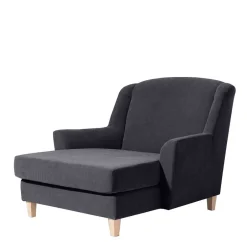 XXL Velours Sessel in Anthrazit - Renero^Wohnen Outlet