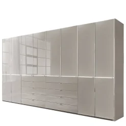 XXL-Kleiderschrank in Hellgrau mit Glasfront - Nucina^Wohnen