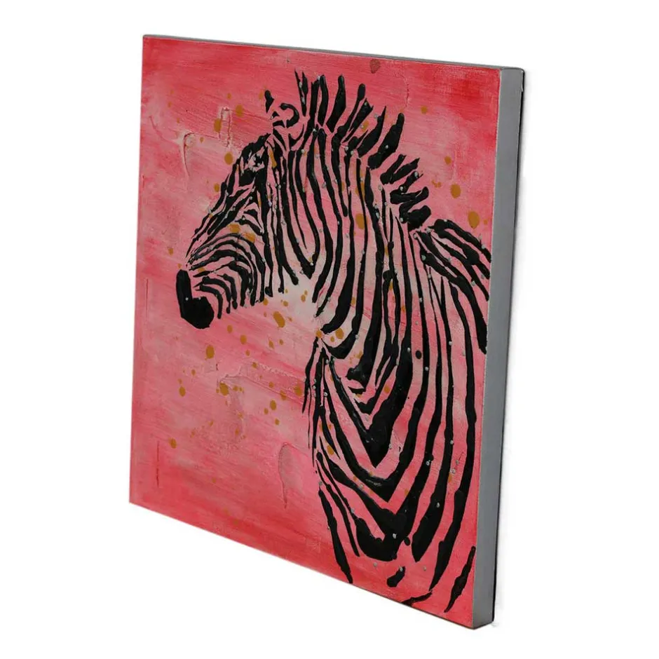 Zebra Wandbild in Rot Schwarz - Huvina^Wohnen Best