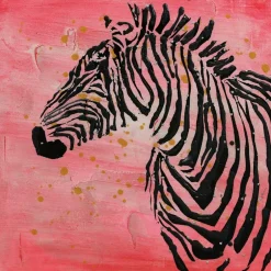Zebra Wandbild in Rot Schwarz - Huvina^Wohnen Best