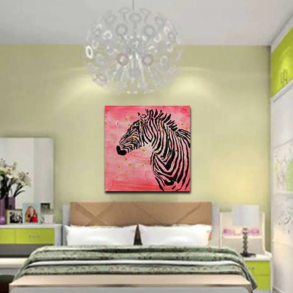 Zebra Wandbild in Rot Schwarz - Huvina^Wohnen Best