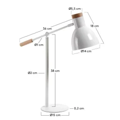 Wohnen Zeitlose Tischleuchte in Weiß & Buche - Laola