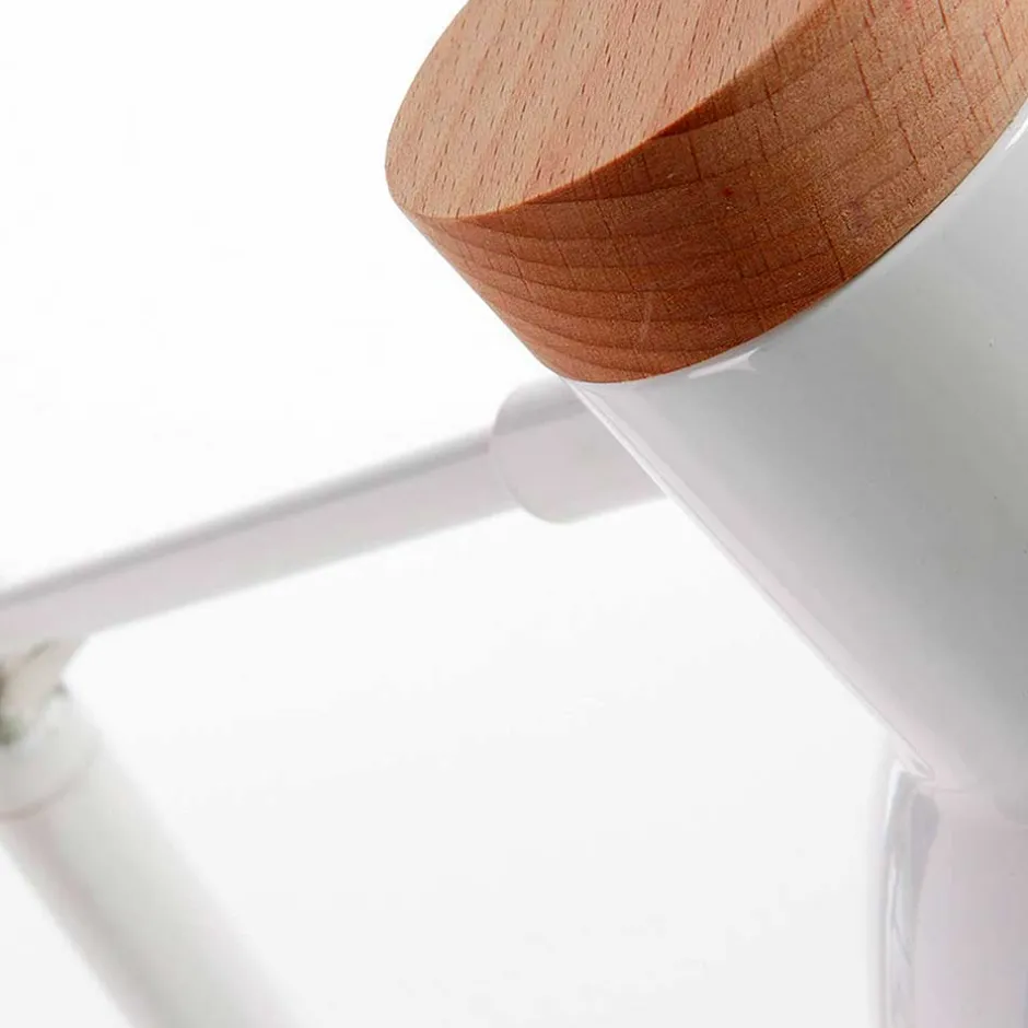 Wohnen Zeitlose Tischleuchte in Weiß & Buche - Laola