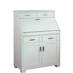 Zeitloser Sekretär Schrank in Weiß lackiert - Ballon^Wohnen Online