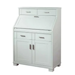 Zeitloser Sekretär Schrank in Weiß lackiert - Ballon^Wohnen Online