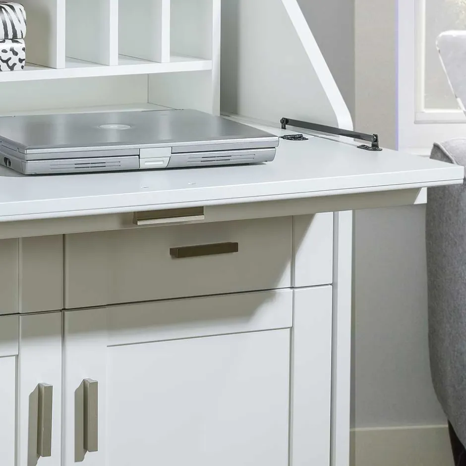 Zeitloser Sekretär Schrank in Weiß lackiert - Ballon^Wohnen Online