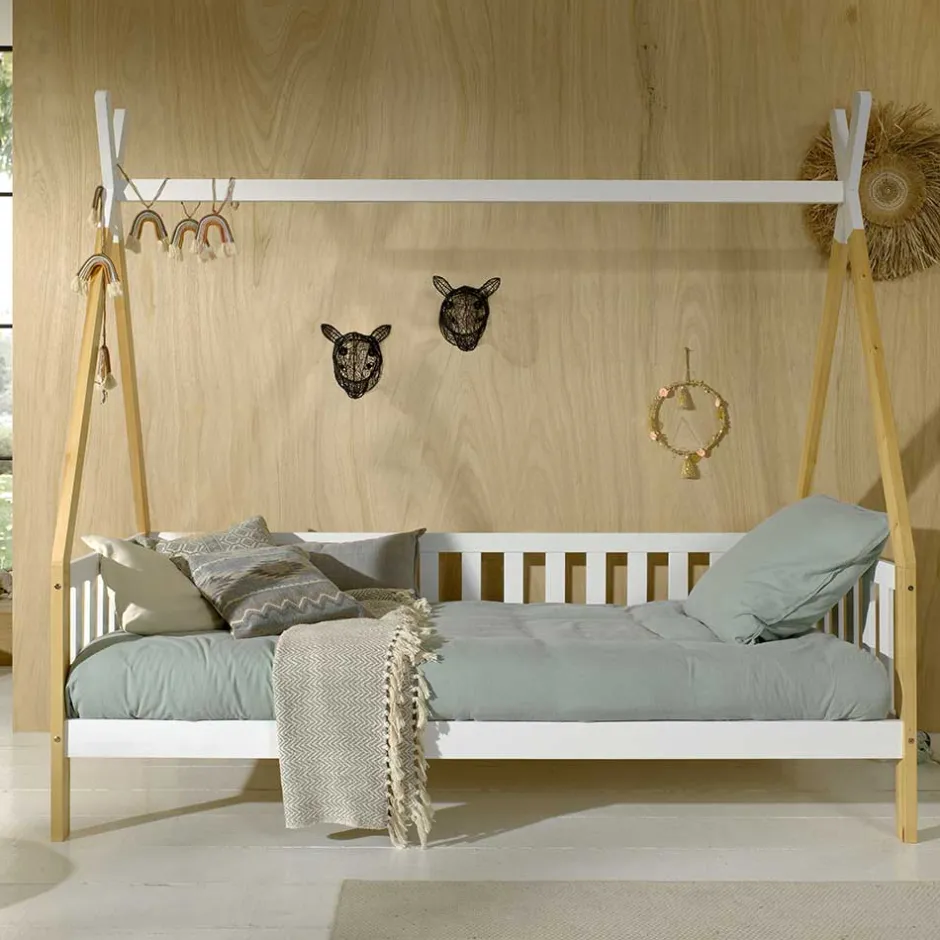 Zeltbett Kojenbett in Weiß & Kiefer - Mileno^Wohnen Hot