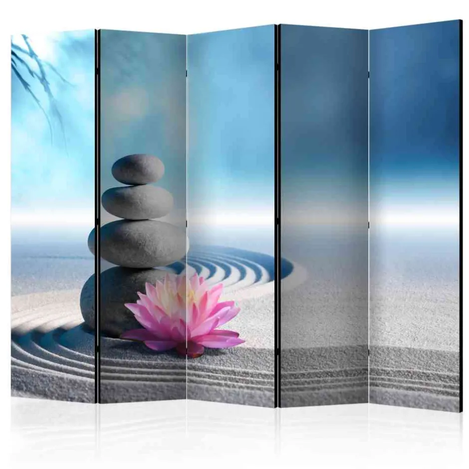 Wohnen Zen Foto Raumteiler Sand & Steine & Blüte - Baina