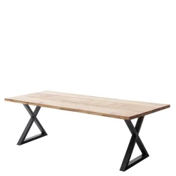Zerreiche Tisch mit Naturkante und X-Füßen - Yelna^Wohnen Hot