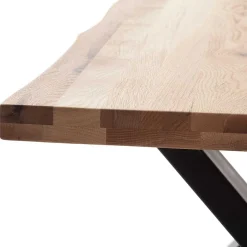 Zerreiche Tisch mit Naturkante und X-Füßen - Yelna^Wohnen Hot