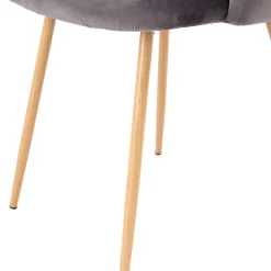 Zwei Esstischstühle in Grau Samt - Antonio (2er Set)^Wohnen