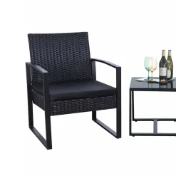 Wohnen Zwei Polyrattan Sessel & Beistelltisch - Donny (dreiteilig)
