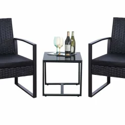 Wohnen Zwei Polyrattan Sessel & Beistelltisch - Donny (dreiteilig)