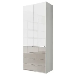 Wohnen Zweifarbige Kombi-Kleiderschrank 100 cm breit - Pascan