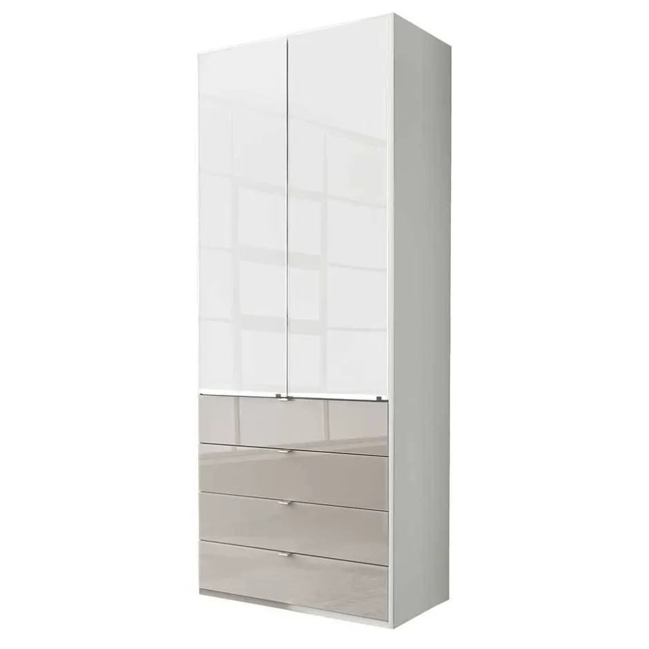 Wohnen Zweifarbige Kombi-Kleiderschrank 100 cm breit - Pascan