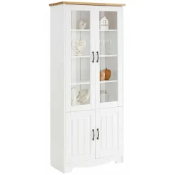 Wohnen Zweifarbige Landhaus Vitrine mit vier Türen - Ribeiro