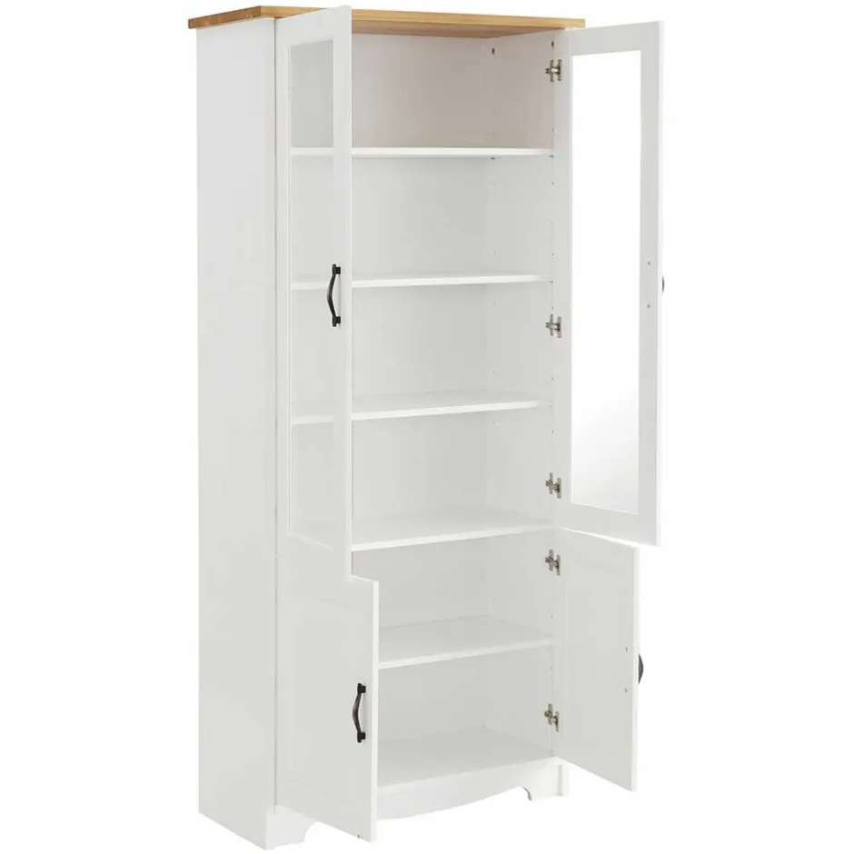 Wohnen Zweifarbige Landhaus Vitrine mit vier Türen - Ribeiro